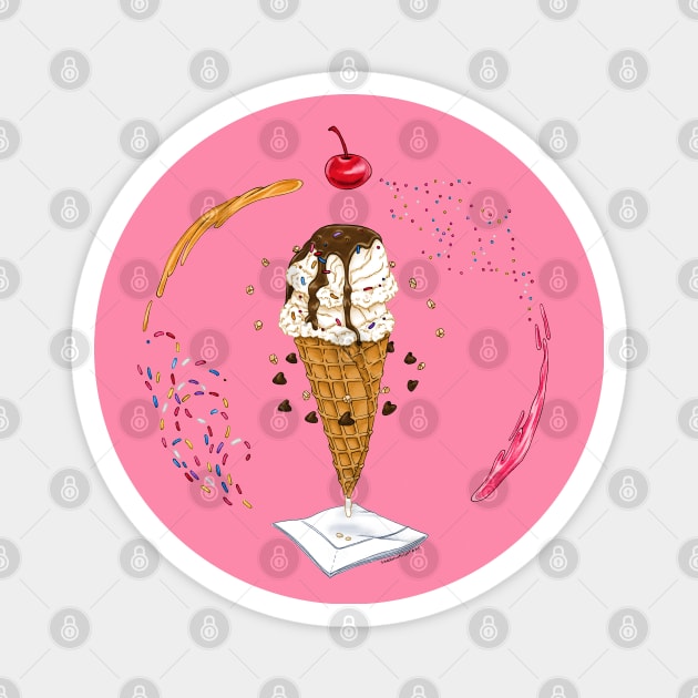 Ice Cream Dream Magnet by SarahWrightArt